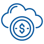 cloud management with money management icon
