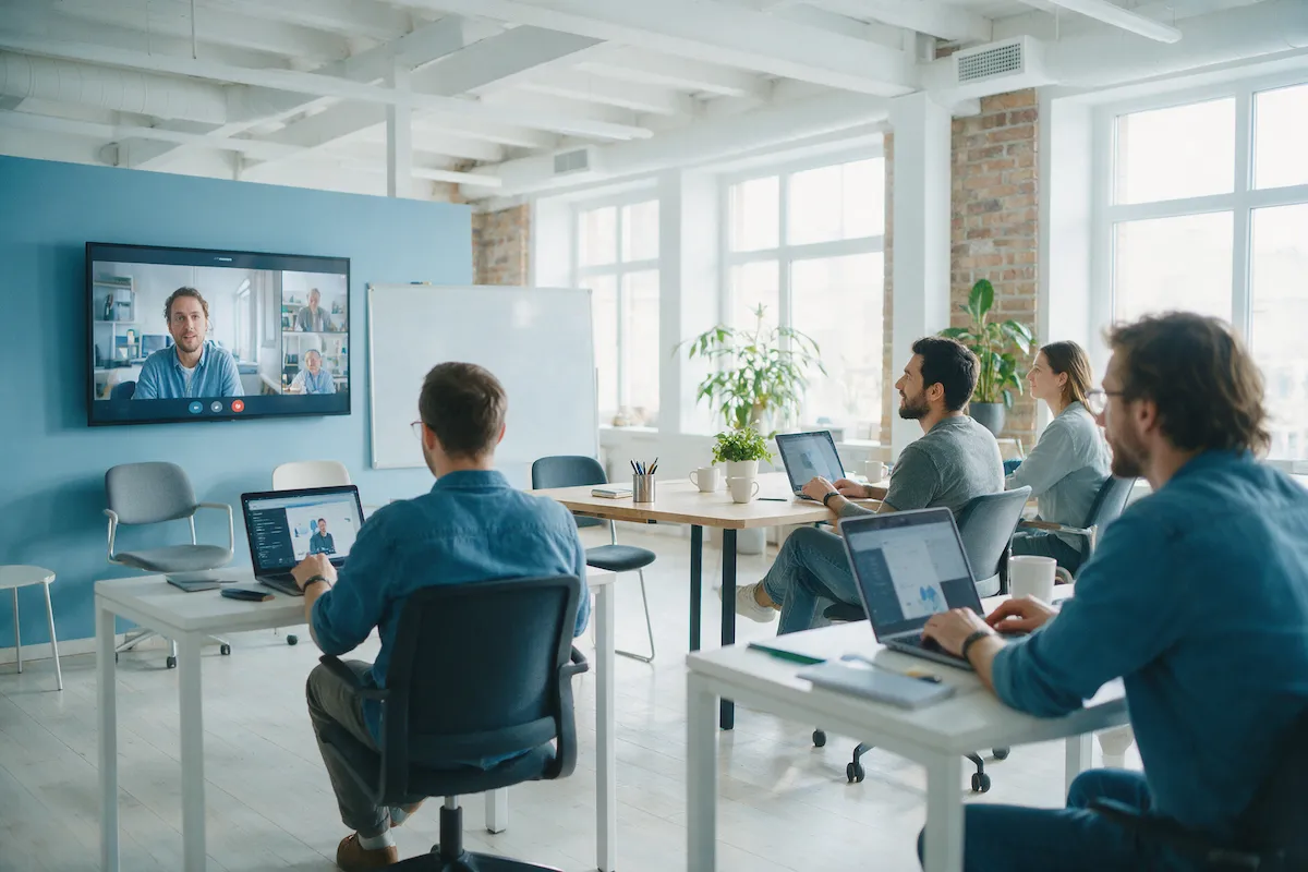 Dedicated engineering team on a video call with a client product owner