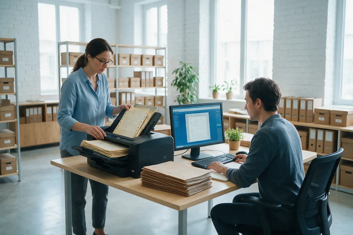 Records team migrating scanned document archives into a modern library