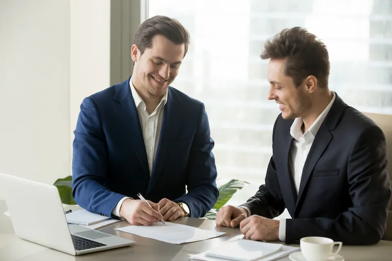 Wealth management — advisor with client