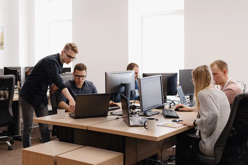 Professional services — open-plan desks